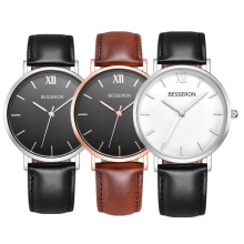 BESSERON 36mm hotsale custom made quartz 316l stainless steel  lady leather  women valentine wrist watches